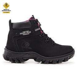 bota Feminina Coturno em couro 2113 com C.a 48.067... - John Cat