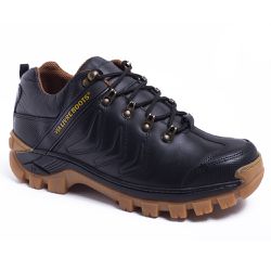 Bota Masculina Coturno em couro San Diego Preto - John Cat