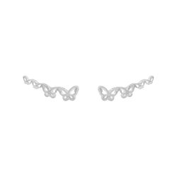 Brinco Ear Cuff Borboletas Prata 925 - Karina Abdalla Pratas