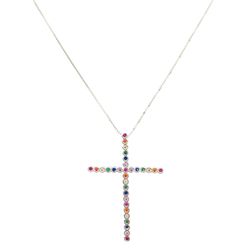 Gargantilha Crucifixo Pontos de Luz Prata 925 - Karina Abdalla Pratas