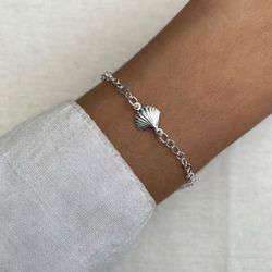 Pulseira Elos Concha Prata 925 - Karina Abdalla Pratas