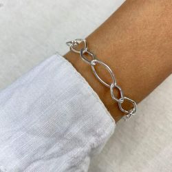 Pulseira Elos Geométricos Prata 925 - Karina Abdalla Pratas