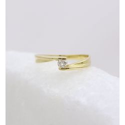 Anel de Ouro 18k Solitário Anne com Zircônia - S0025 - Joias Ditalia