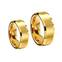 Alianças de Ouro Amarelo 18k Reggio Emilia Reta Chanfrada 6.0mm - AL503 - Joias Ditalia