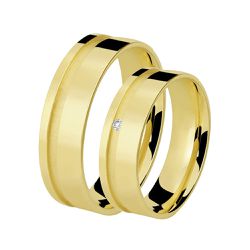 Alianças de Ouro Amarelo 18k Perugia Reta 6mm - AL504 - Joias Ditalia