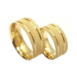 Alianças de Ouro Amarelo 18k Ravenna Reta 6.0mm - AL506 - Joias Ditalia