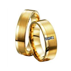 Alianças de Ouro Amarelo 18k Firenze Reta 5.0mm - AL510 - Joias Ditalia