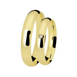 Alianças de Ouro Amarelo 18k Classic Tradicional Abaulada 4mm - AL572 - Joias Ditalia