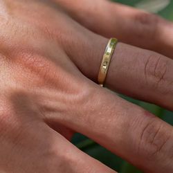 5142 - Aliança Chanfrada Chapa em ouro Liso 3mm Goiânia - Joias MB Loja Oficial