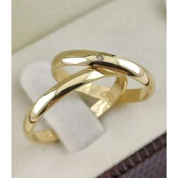 8002 - Alianças de Casamento Ouro 18k Abaulada Brilhante - 2.5mm - ❤️ Joias MB Loja Oficial