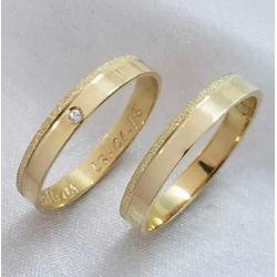 8005 - Alianças de Casamento Ouro 18k Modernas 6 Gramas 3,5mm - Joias MB Loja Oficial