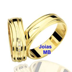  4399 - Alianças de Noivado Dourados - Joias MB l Loja Oficial