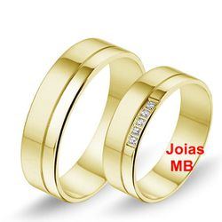 4886 - Alianças de Ouro 18k Rio Branco - Joias MB Loja Oficial