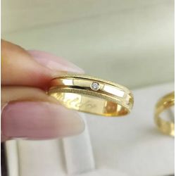 4250 - Alianças de Ouro Gyn - 5mm - ❤️ Joias MB Loja Oficial