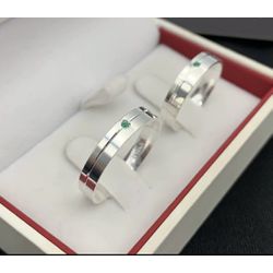 1008 - Alianças de Prata Imperatriz 4mm Qualquer Cores Pedras - Joias MB Loja Oficial