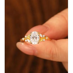  3314 - Anel de Noivado Taubaté Zircônias Oval - Joias MB Loja Oficial