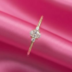 3350 - Anel de Noivado Fortaleza Zircônias Oval - Joias MB Loja Oficial