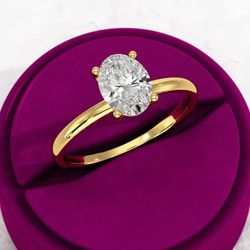  3334 - Anel de Noivado Maceió Zirconia Oval - Joias MB Loja Oficial