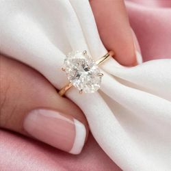  3335 - Anel de Noivado Teresina Zircônia Oval - Joias MB Loja Oficial