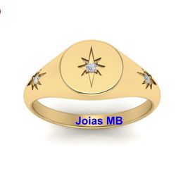 9133 - Anel de Ouro Masculino Goiânia - Joias MB