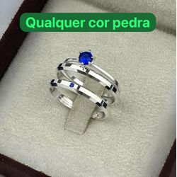 1117 - Conjunto de Alianças Goiânia + Anel Solitário em Namoro e Prata 925 - Joias MB Loja Oficial