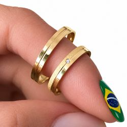 9220 - Alianças de Ouro Amarelo Goiânia 3mm - Joias MB Loja Oficial