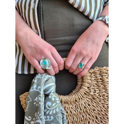 Anel Boho pedra turquesa - ABPT2023JP001 - JOLIPOA SEMIJOIAS