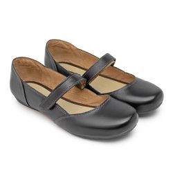 Sapatilha Feminina em Couro Preto 3019 Bailarina J... - JOTA FLEX CALÇADOS