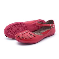 Sapatilha Feminina em Couro Vermelho 3004 Jota Fle... - JOTA FLEX CALÇADOS