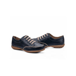 Tênis Casual em Couro Azul 901Jota Flex - 901Azul - JOTA FLEX CALÇADOS