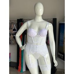 Conjunto Plus Size Cinta Liga Renda Branco - 221.0 - JOYCE PRADO