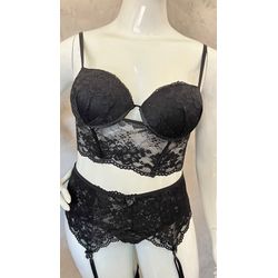 Conjunto Premium plus size Cinta Liga Preta 221.12... - JOYCE PRADO