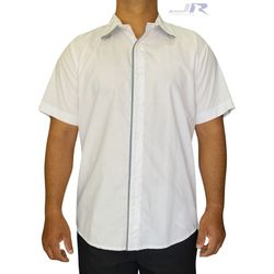Camisa Manga Curta com Viés Colorido Patê e Gola -... - JR Confeções