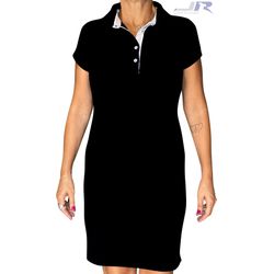 Vestido Gola Polo Preto - 3049 - JR Confeções