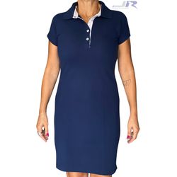 Vestido Gola Polo Azul Marinho - 3049 - JR Confeções