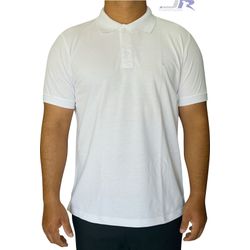 Polo Masculina Branco Bordada - 1052 - JR Confeções