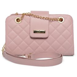 Bolsa Bag Transversal Baú Rosa - Lays Campos