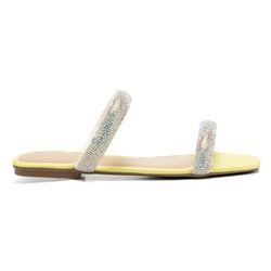 Sandália Feminina Jade Com Duas Tiras Strass Amare... - Lays Campos