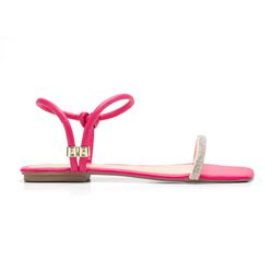 Sandália Luna Com Strass Rasteirinha Rosa - Lays Campos
