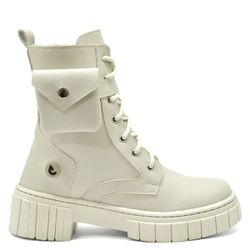 Coturno Feminino Bota Tratorada Com Bolsinha OFF-W... - Lays Campos