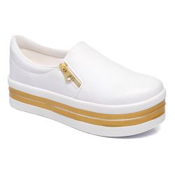 Tênis Sapato Zíper Plataforma Branco - Lays Campos