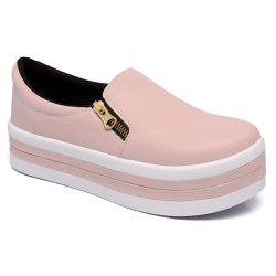 Tênis Sapato Zíper Plataforma Rosa - Lays Campos