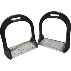 ESTRIBO HÍPICO MILITAR CRAQUELADO ZB INOX PRETO - ... - Jumping Horse