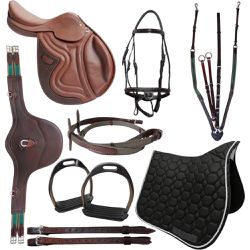 KIT 4 SELA DE SALTO CMAN PREMIUM MARROM COM ARREAM... - Jumping Horse