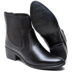 Bota Feminina Cano Curto Preta Salto Baixinho BT05... - JVClay