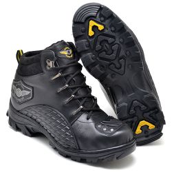 Bota Coturno Adventure Motociclista Couro Legítmo ... - JVClay