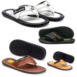 Chinelo Em Couro De Dedo Franca Forte Masculino Co... - JVClay