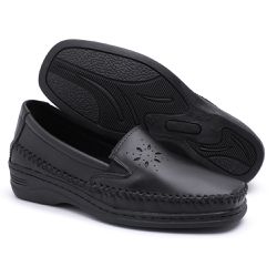 Sapato Tênis Mocassim Feminino Preto Confort Ortop... - JVClay