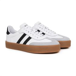 Tênis Feminino em Couro Linha Ganza Casual Lecas -... - JVClay