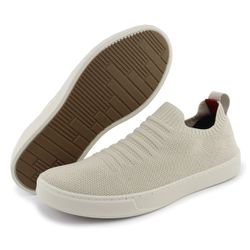 Tênis Masculino Bege 7011Knit Pettinari Sem Cadarç... - JVClay